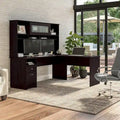 72-Inch L-Shaped Computer Desk with Hutch, File Drawer and Built-In Wire Management
