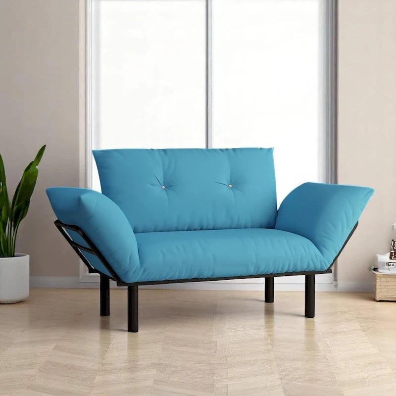 49" Modern Metal Frame Loveseat Sofa with Removable Washable Cushions