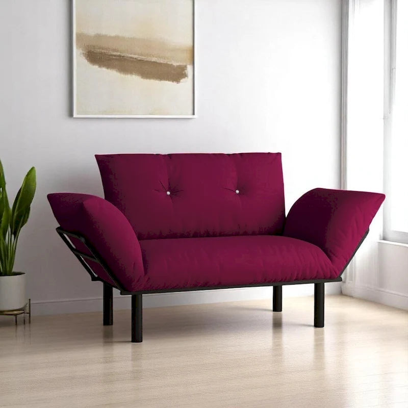 49" Modern Metal Frame Loveseat Sofa with Removable Washable Cushions