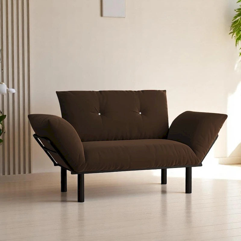 49" Modern Metal Frame Loveseat Sofa with Removable Washable Cushions