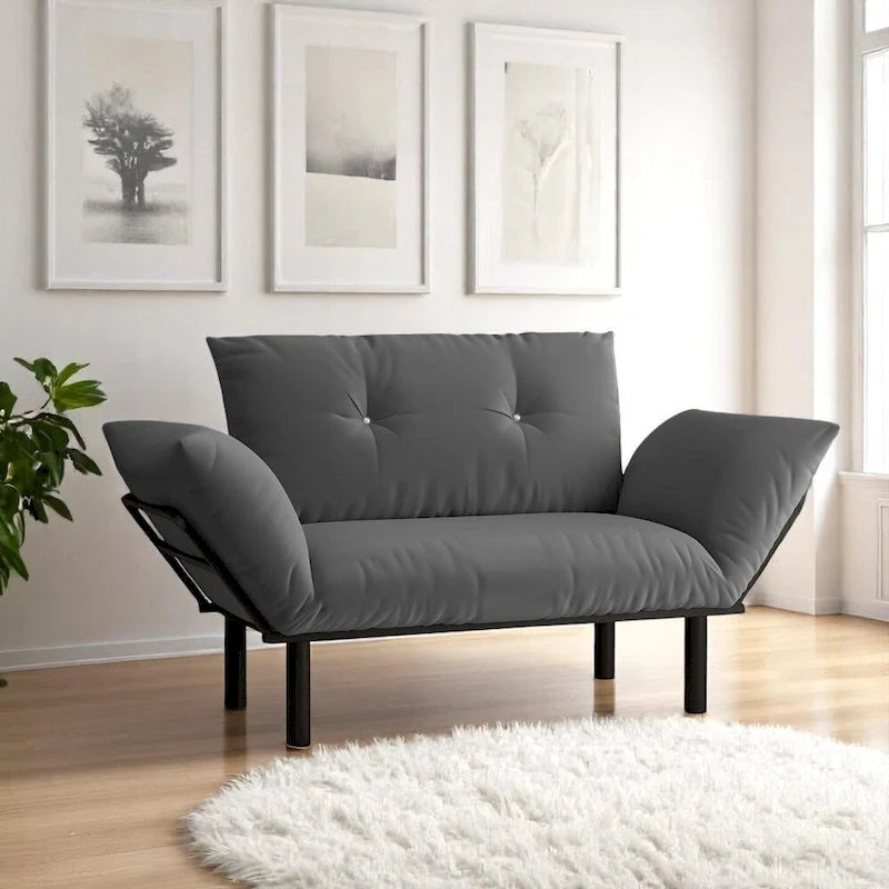 49" Modern Metal Frame Loveseat Sofa with Removable Washable Cushions