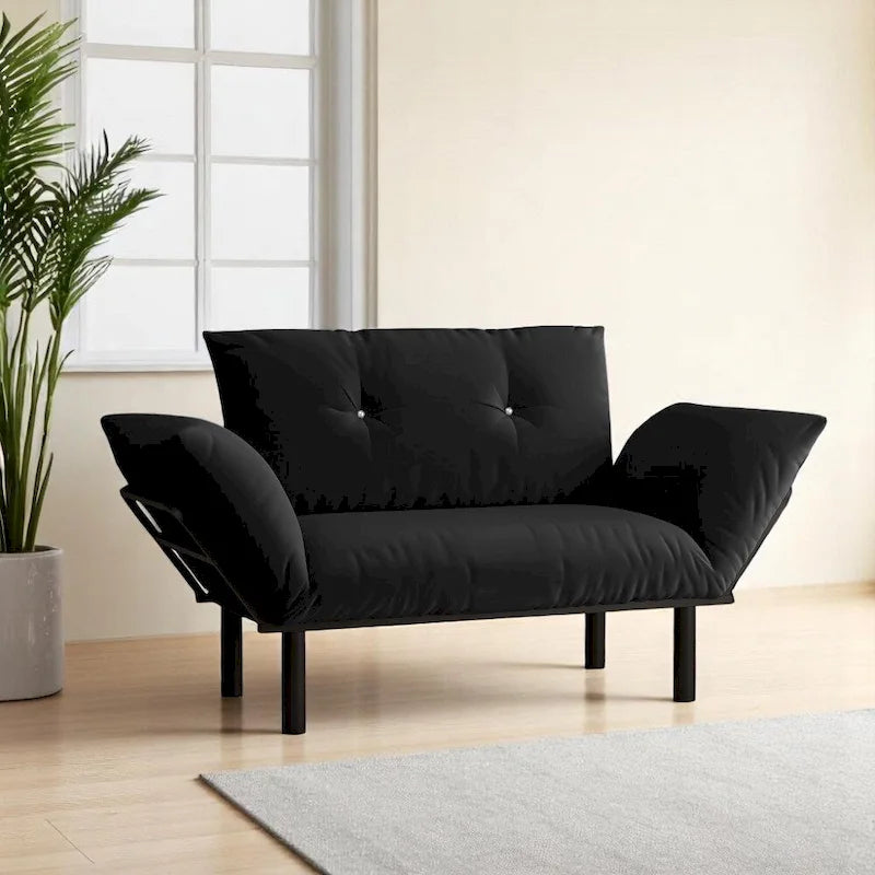 49" Modern Metal Frame Loveseat Sofa with Removable Washable Cushions