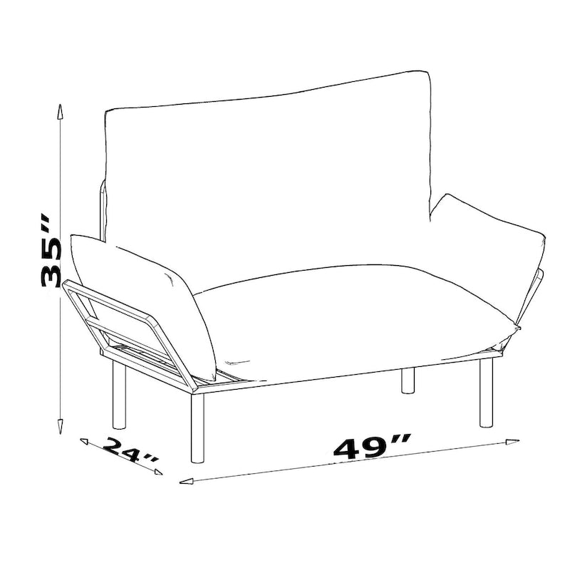 49" Modern Metal Frame Loveseat Sofa with Removable Washable Cushions