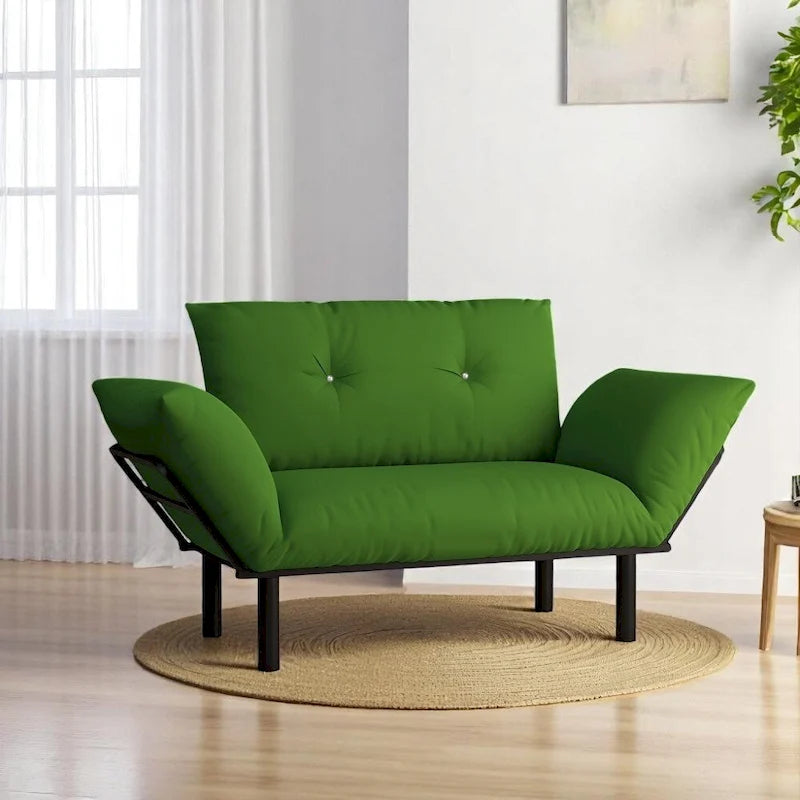 49" Modern Metal Frame Loveseat Sofa with Removable Washable Cushions