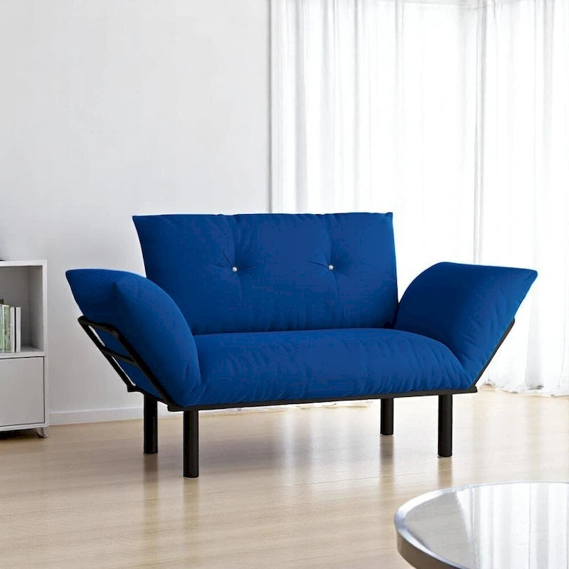 49" Modern Metal Frame Loveseat Sofa with Removable Washable Cushions