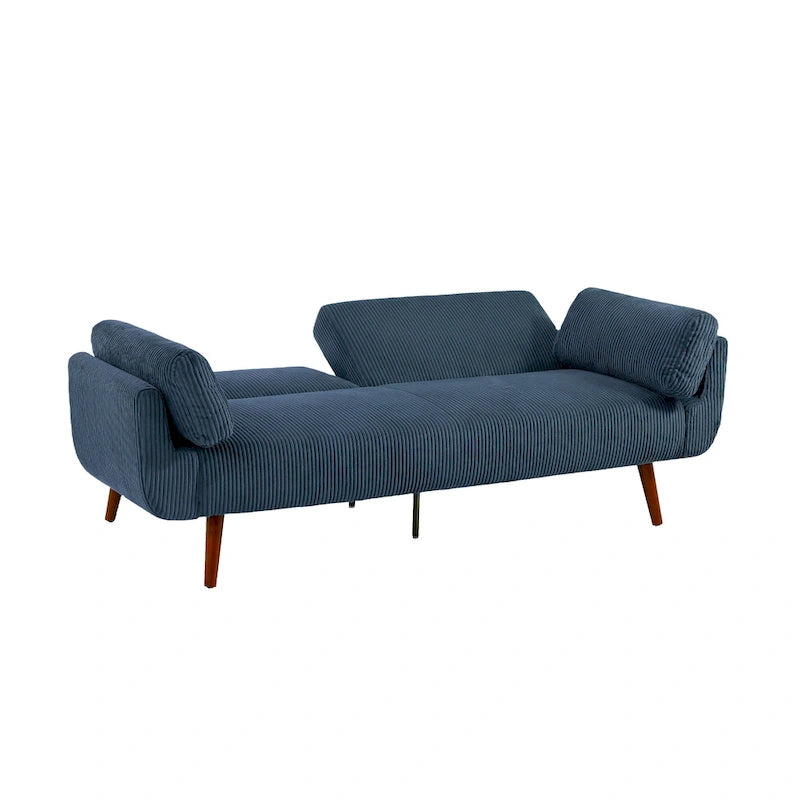 Convertible Corduroy Loveseat Sofa Bed with Adjustable Reclining Backrests