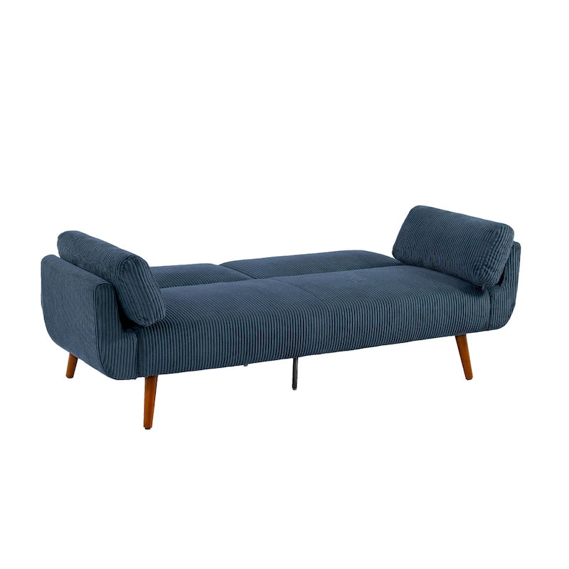 Convertible Corduroy Loveseat Sofa Bed with Adjustable Reclining Backrests