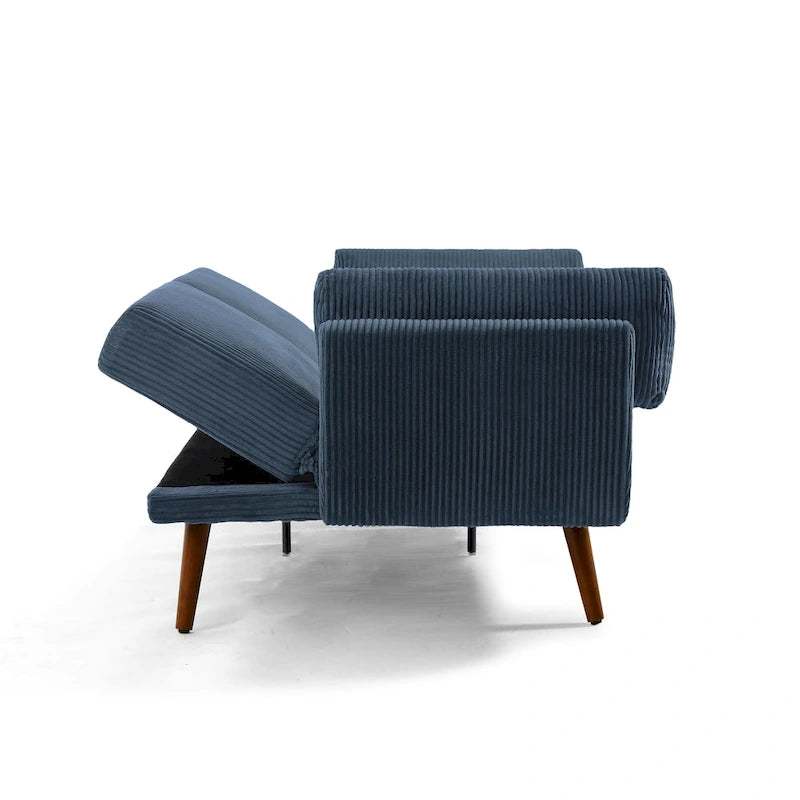Convertible Corduroy Loveseat Sofa Bed with Adjustable Reclining Backrests