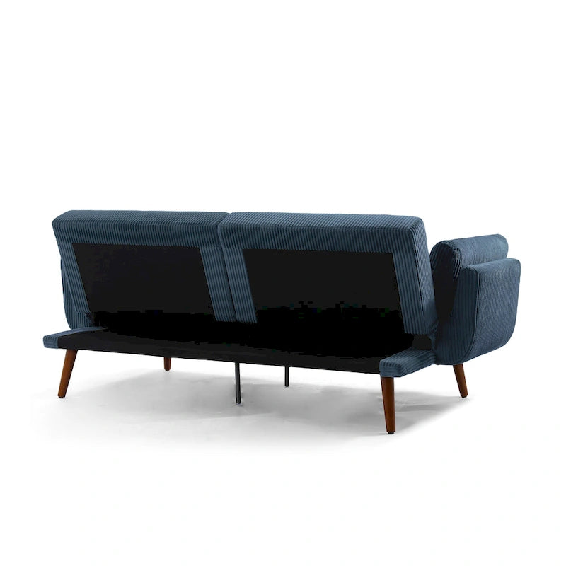 Convertible Corduroy Loveseat Sofa Bed with Adjustable Reclining Backrests