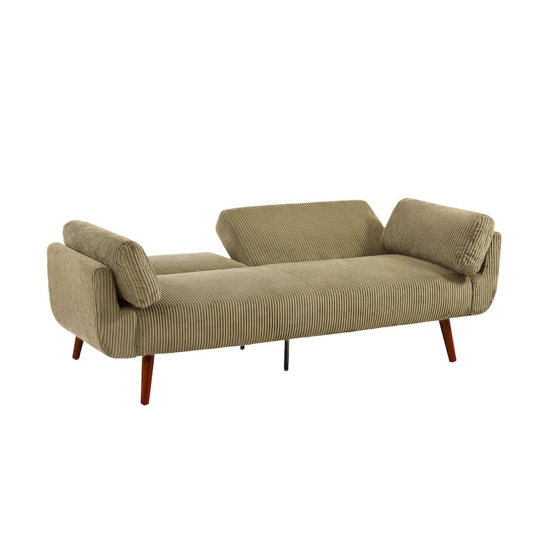 Convertible Corduroy Loveseat Sofa Bed with Adjustable Reclining Backrests