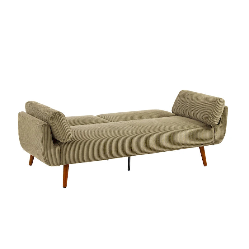 Convertible Corduroy Loveseat Sofa Bed with Adjustable Reclining Backrests