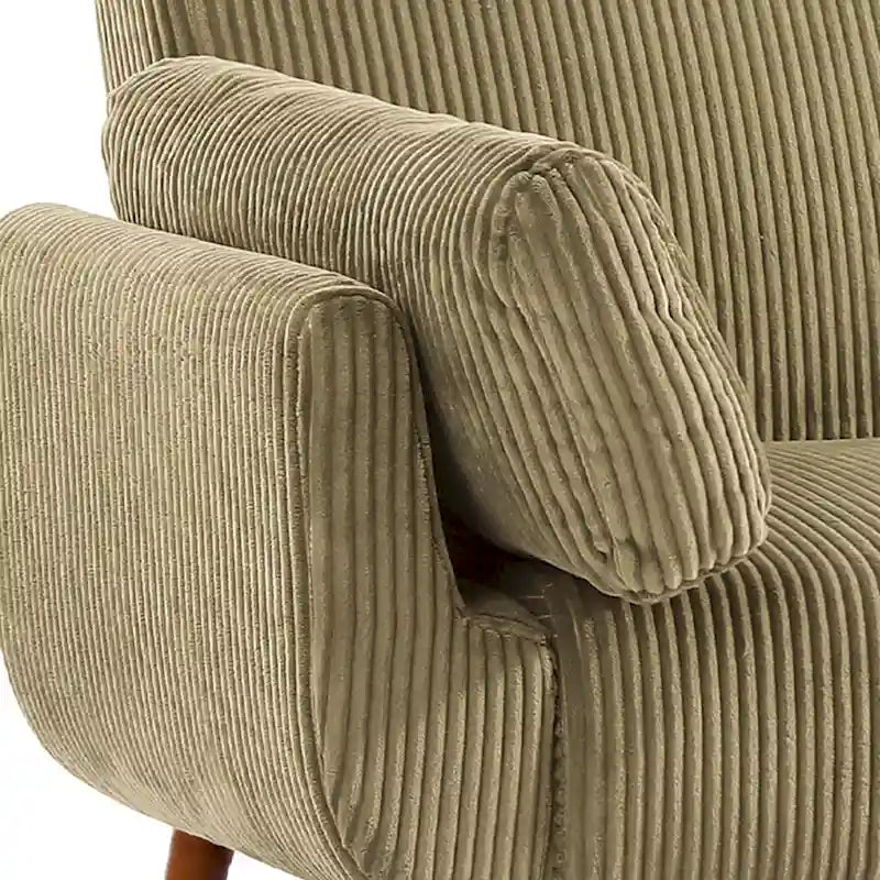 Convertible Corduroy Loveseat Sofa Bed with Adjustable Reclining Backrests
