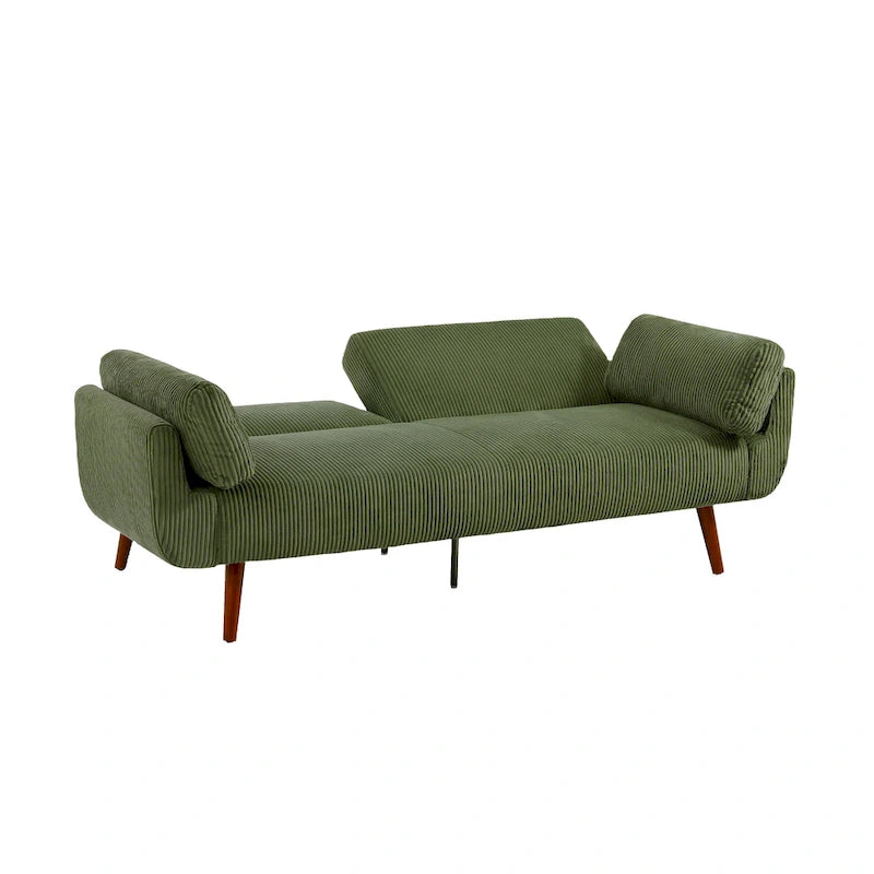 Convertible Corduroy Loveseat Sofa Bed with Adjustable Reclining Backrests
