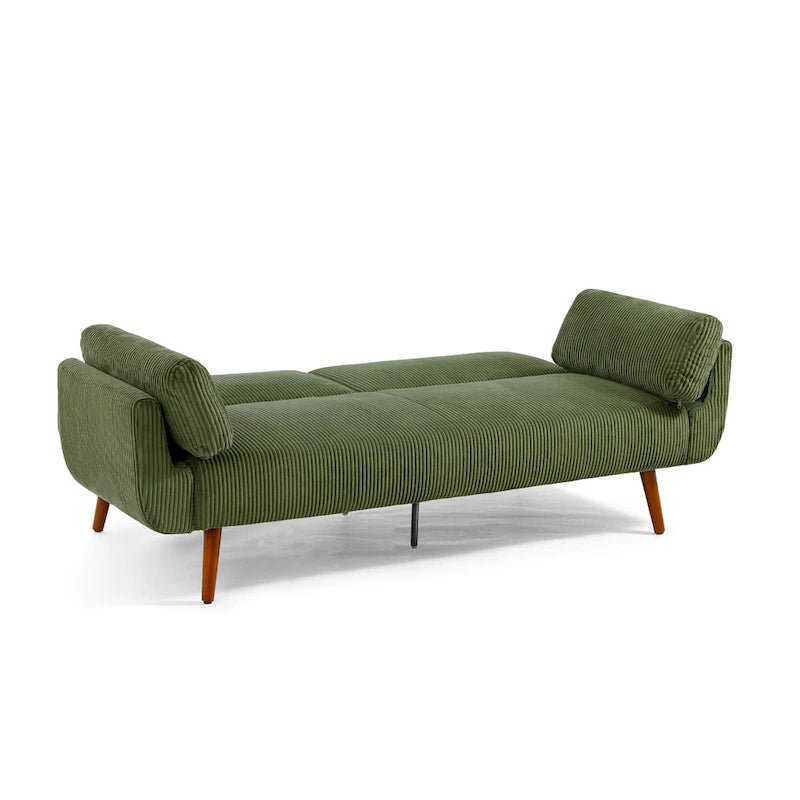 Convertible Corduroy Loveseat Sofa Bed with Adjustable Reclining Backrests