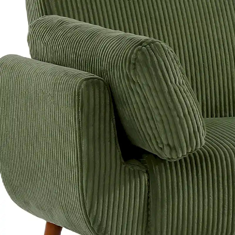 Convertible Corduroy Loveseat Sofa Bed with Adjustable Reclining Backrests