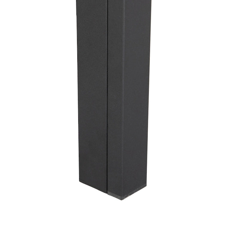 Powder-Coated Aluminum Round Outdoor Dining Table with Slatted Top & Umbrella Hole