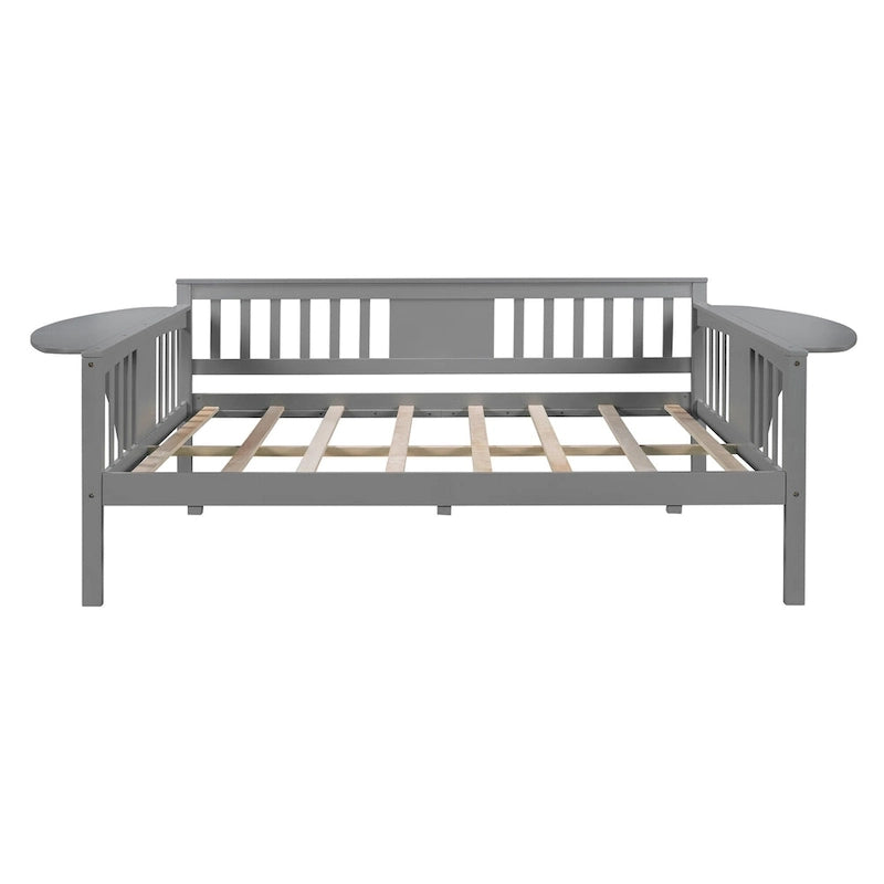 Wood Daybed Frame with Side Rails & Under-Bed Storage — Twin & Full