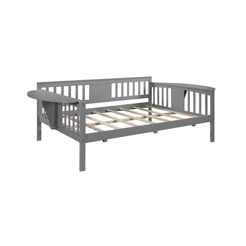 Wood Daybed Frame with Side Rails & Under-Bed Storage — Twin & Full