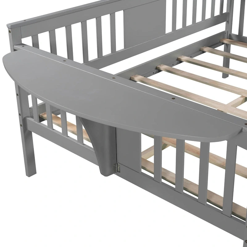 Wood Daybed Frame with Side Rails & Under-Bed Storage — Twin & Full