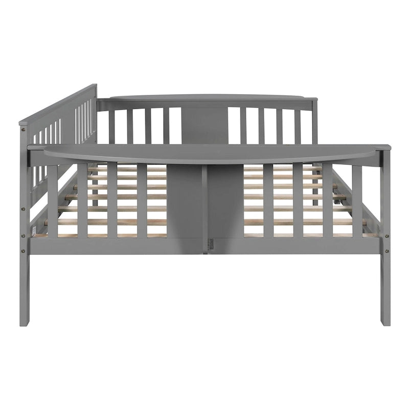 Wood Daybed Frame with Side Rails & Under-Bed Storage — Twin & Full