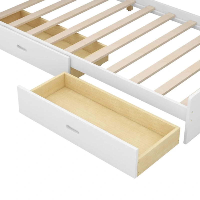 King Size Upholstered Storage Bed with Shelving Headboard & Under-Bed Drawers