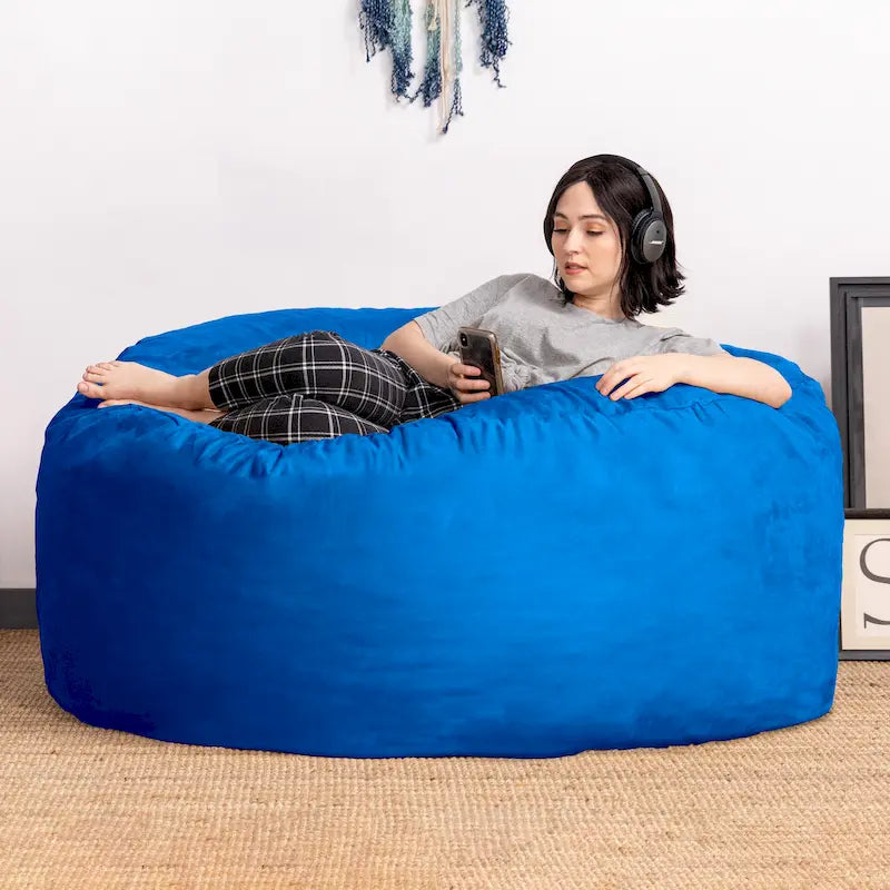 5 ft Giant Bean Bag Chair with Removable Washable Micro-Suede Cover