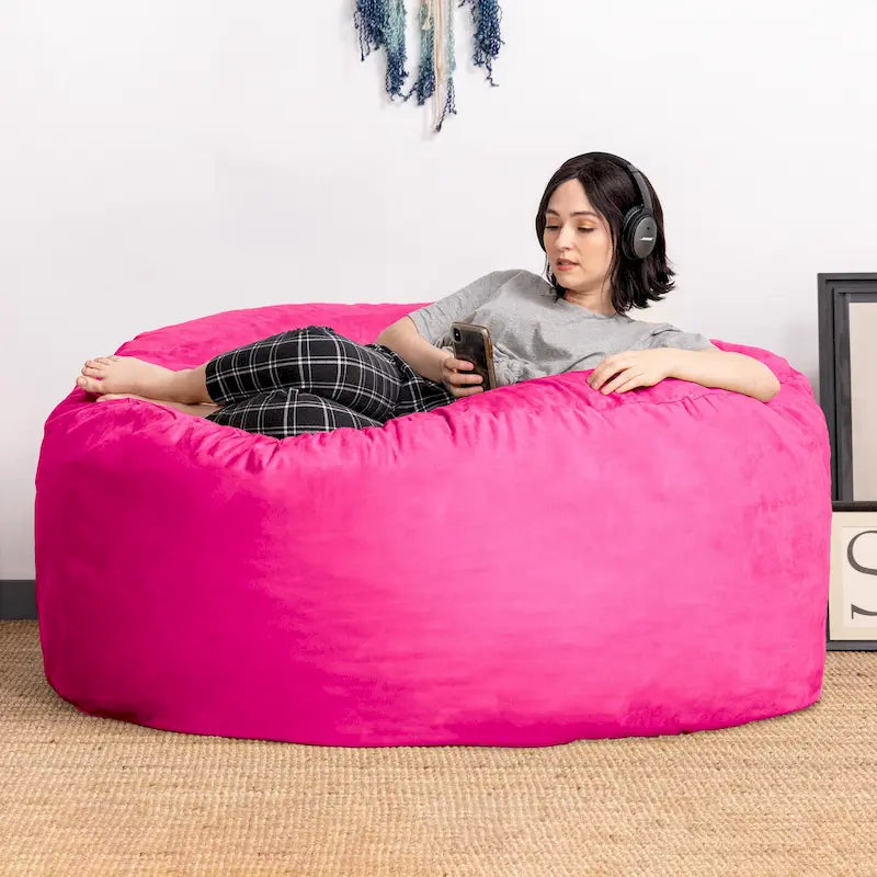 5 ft Giant Bean Bag Chair with Removable Washable Micro-Suede Cover