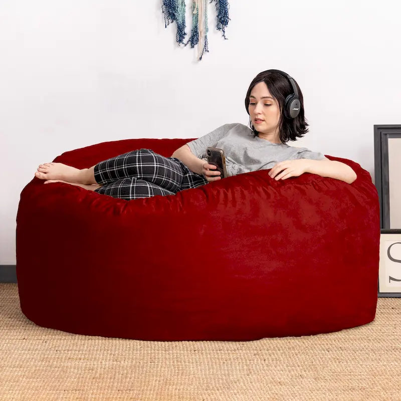 5 ft Giant Bean Bag Chair with Removable Washable Micro-Suede Cover