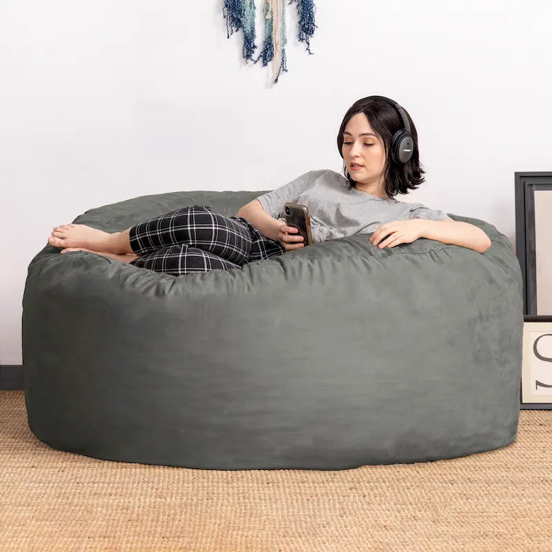 5 ft Giant Bean Bag Chair with Removable Washable Micro-Suede Cover