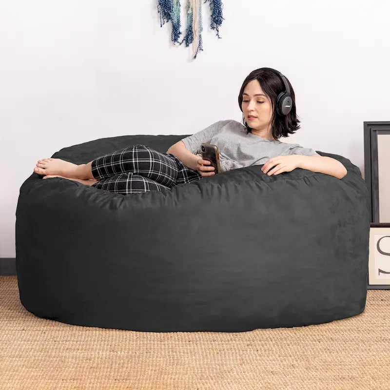 5 ft Giant Bean Bag Chair with Removable Washable Micro-Suede Cover