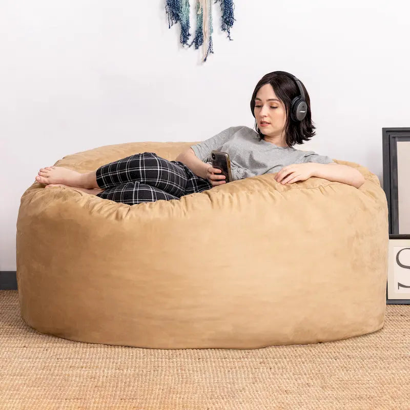 5 ft Giant Bean Bag Chair with Removable Washable Micro-Suede Cover