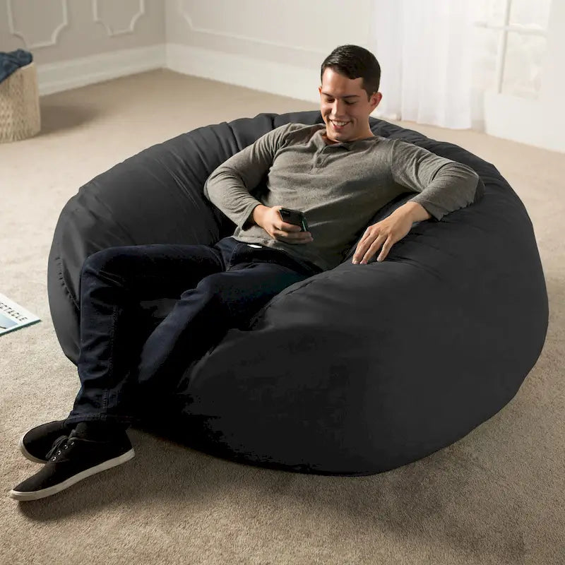 5 ft Giant Bean Bag Chair with Removable Washable Micro-Suede Cover