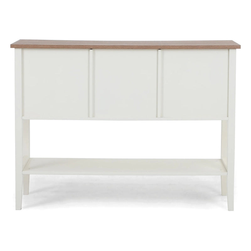 Buffet Sideboard Storage Cabinet with 4 Drawers, 2 Compartments and Bottom Shelf