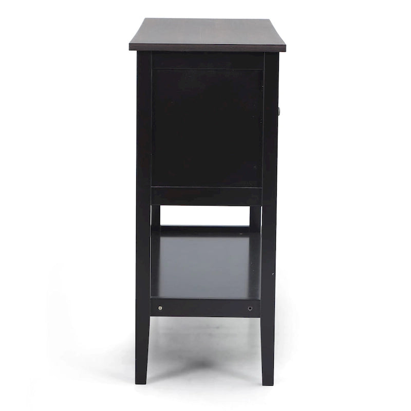 Buffet Sideboard Storage Cabinet with 4 Drawers, 2 Compartments and Bottom Shelf