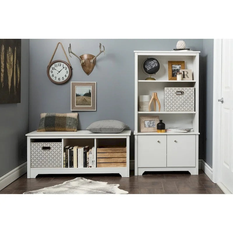 3-Cubby Open Storage Bench for Entryway, Living Room and Bedroom