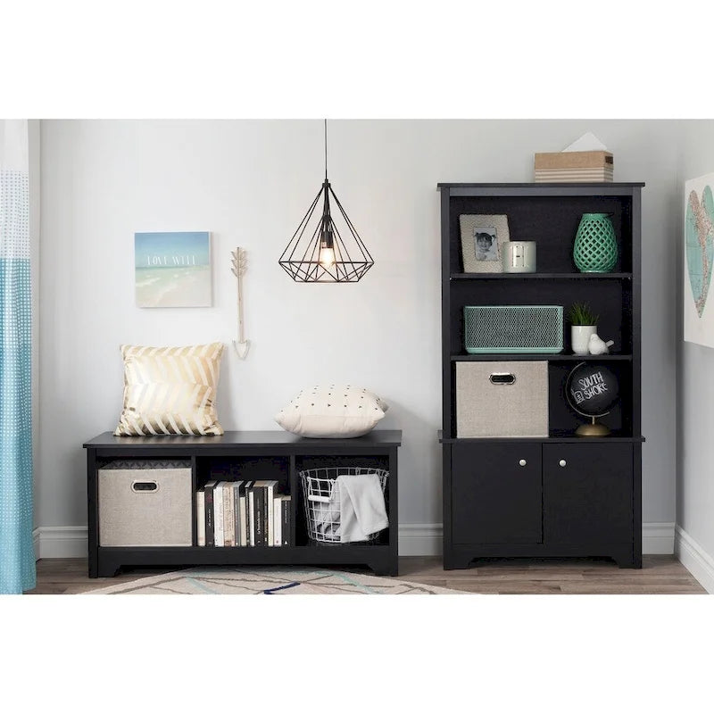 3-Cubby Open Storage Bench for Entryway, Living Room and Bedroom