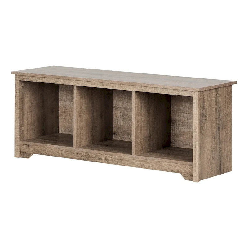 3-Cubby Open Storage Bench for Entryway, Living Room and Bedroom
