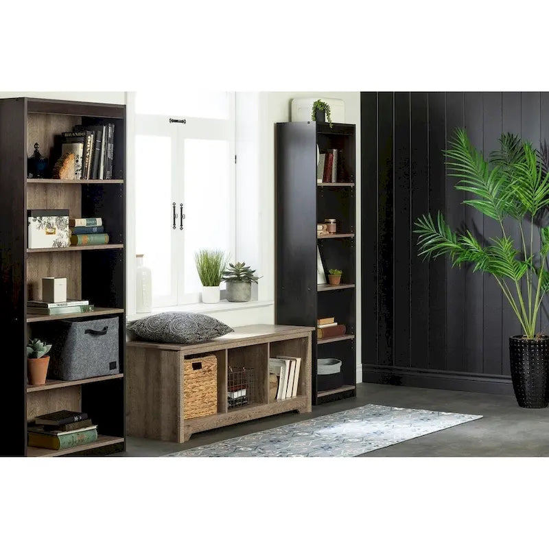 3-Cubby Open Storage Bench for Entryway, Living Room and Bedroom