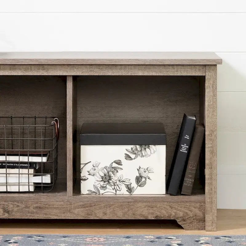 3-Cubby Open Storage Bench for Entryway, Living Room and Bedroom