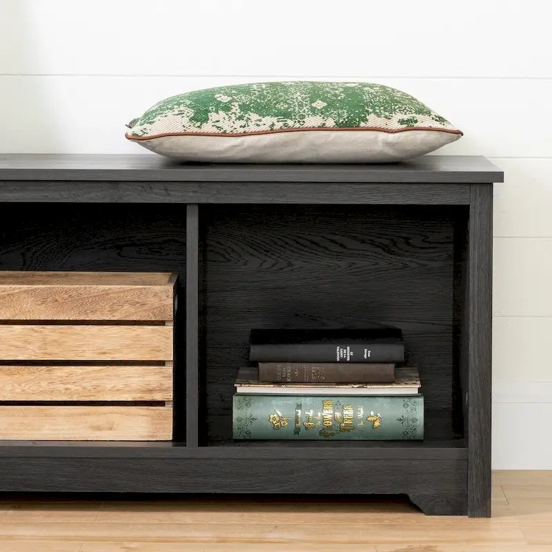 3-Cubby Open Storage Bench for Entryway, Living Room and Bedroom