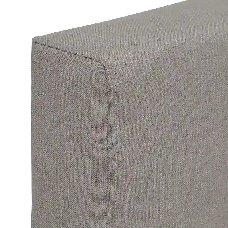 Mid-Century Modern Upholstered Platform Bed with Tapered Legs