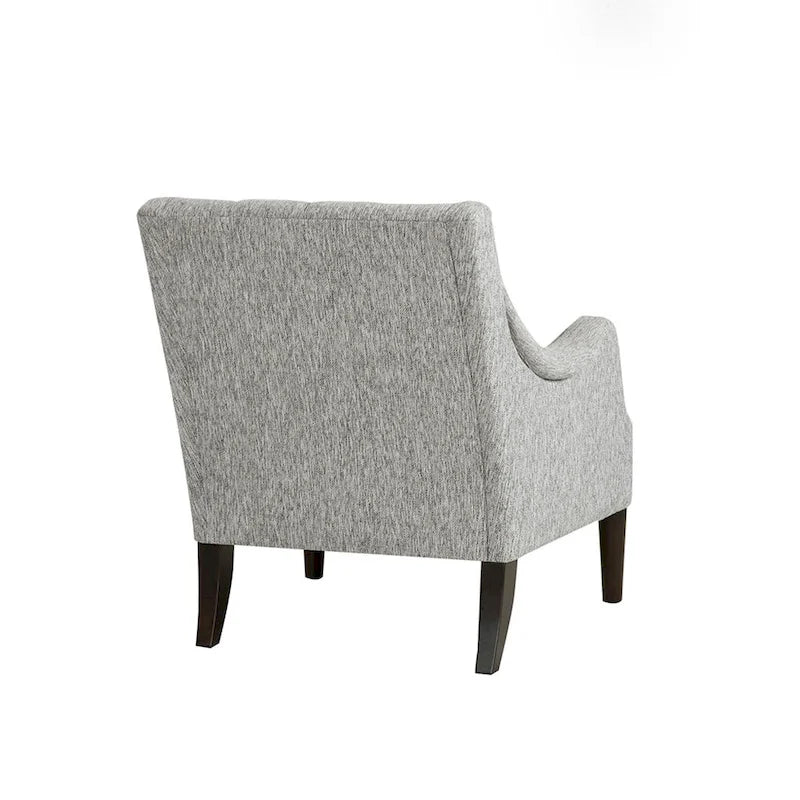 Button-Tufted Upholstered Accent Chair with Solid Wood Legs & Removable Seat Cushion