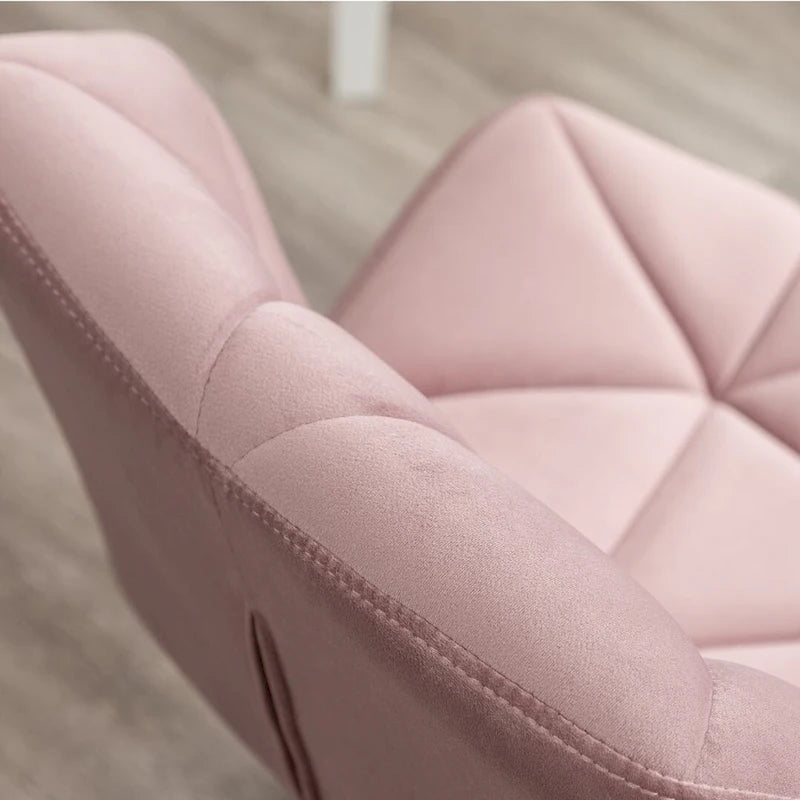 Velvet Diamond Tufted Swivel Office Chair with Adjustable Height