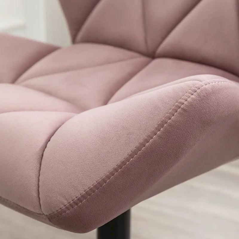 Velvet Diamond Tufted Swivel Office Chair with Adjustable Height