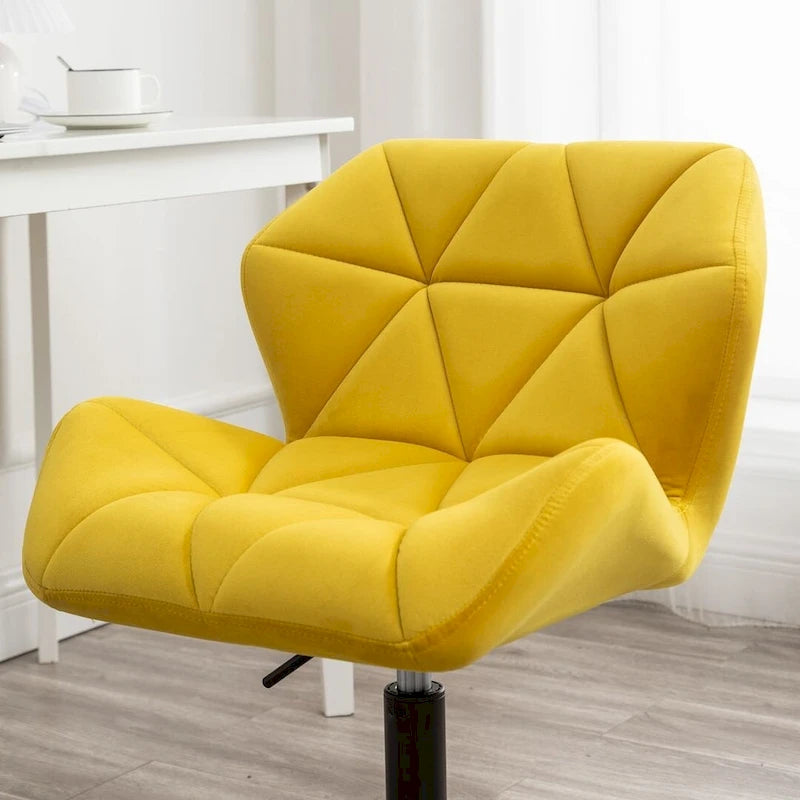 Velvet Diamond Tufted Swivel Office Chair with Adjustable Height