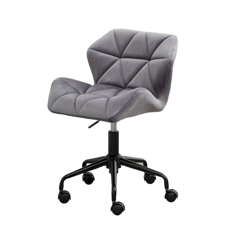 Velvet Diamond Tufted Swivel Office Chair with Adjustable Height