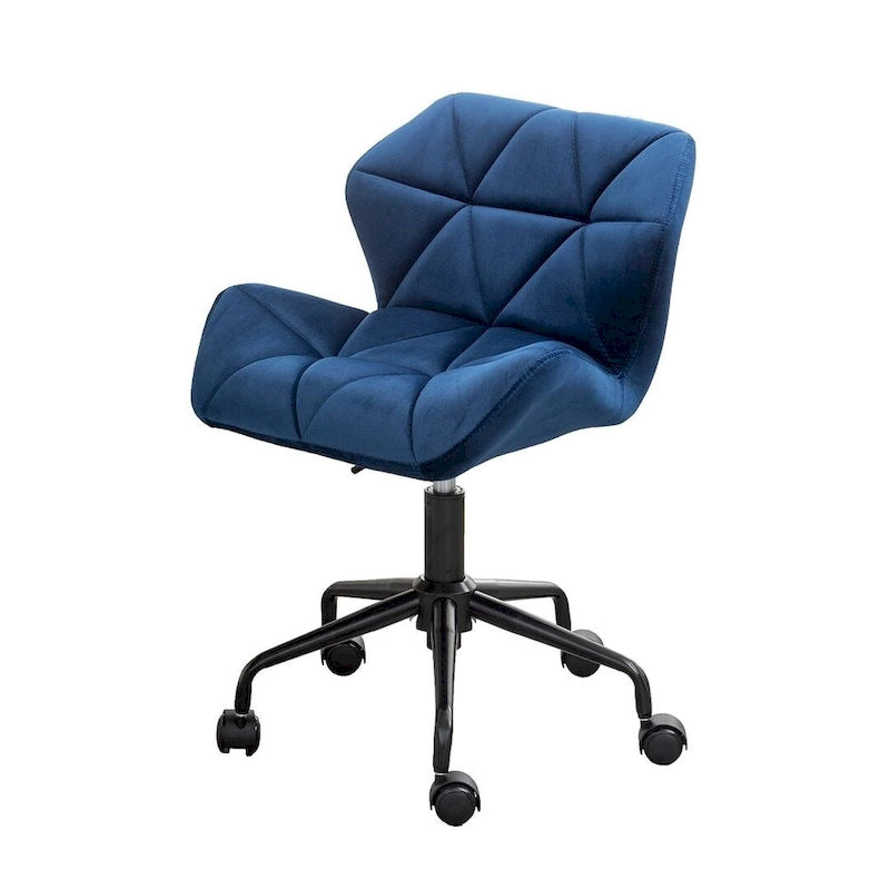 Velvet Diamond Tufted Swivel Office Chair with Adjustable Height