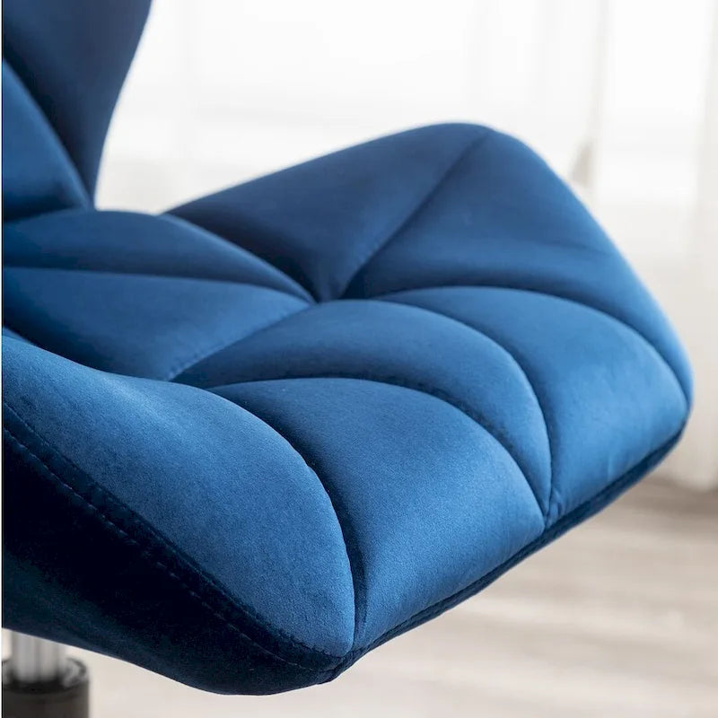 Velvet Diamond Tufted Swivel Office Chair with Adjustable Height