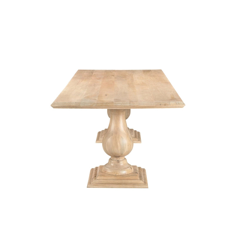 Solid Mango Wood Double Pedestal Dining Table