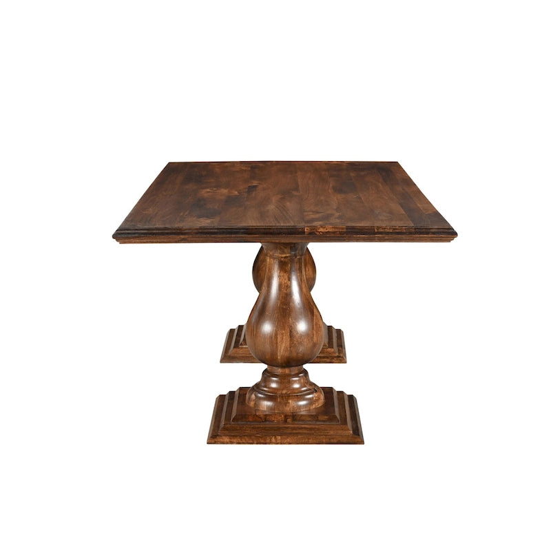 Solid Mango Wood Double Pedestal Dining Table